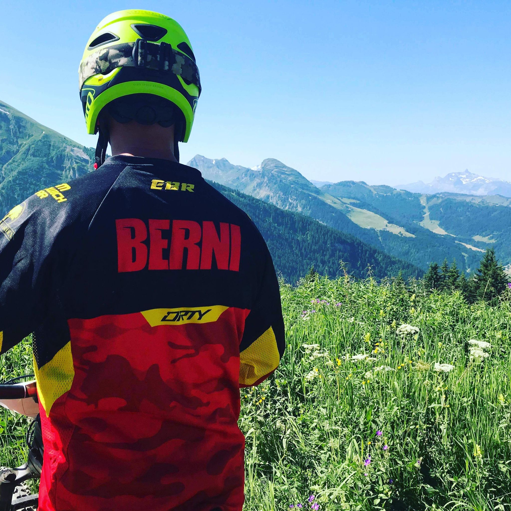 Team EBR rider looking out over mountains